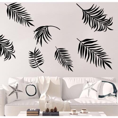 Large 7 Style Palm Leaves Nature Tree Wall Sticker Sofa Bedroom Forest Palm Tree Leaf Nature Wall Decal Kids Room Decor M359