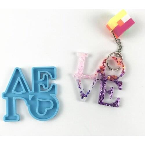 Love Keychain Epoxy Resin Mold Earrings Necklace Silicone Mould DIY Crafts Jewelry Pendants Casting Tools