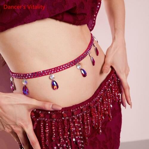 Belly Dance Waist Chain High-End Diamond-Studded Belt Oriental Dancing Female Adult Profession Stage Performance Accessories