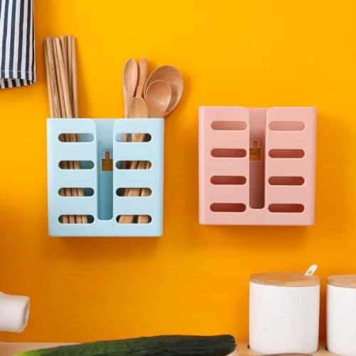 Chopsticks Cage Multifunctional Plastic Drain Chopsticks Basket Kitchen Wall-Mounted Household Chopstick Holder