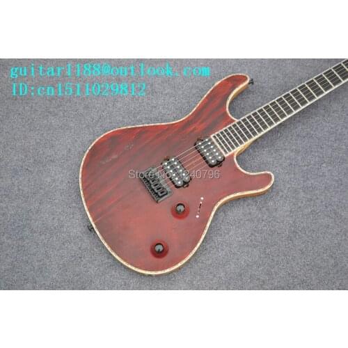 Free shipping new 6 strings sandwich electric guitar in red with elm body made in China 2033