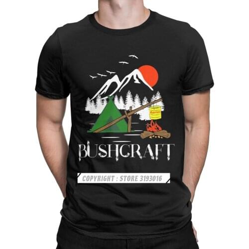 Bushcraft Tshirt Men Camping Mountain Travel Wild Survival Funny Cotton Tees Round Neck T Shirts Printing