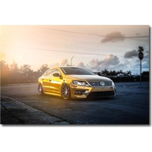 HD Printed Wall Art Vehicles Passat CC Golden mist Car Poster Canvas Painting for Room Decor
