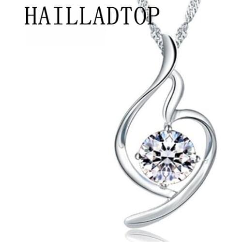 Crystal Pendant With Chain Soft Beauty Pendant Nice Wave Style Pendent Necklace Fashion Clear Purple Jewelry Match 45cm Chain