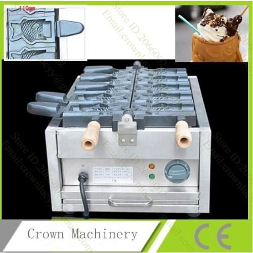 Commercial Use Non-stick 110v 220v Electric Fish Shaped Ice Cream Taiyaki Waffle Iron Maker Machine Baker