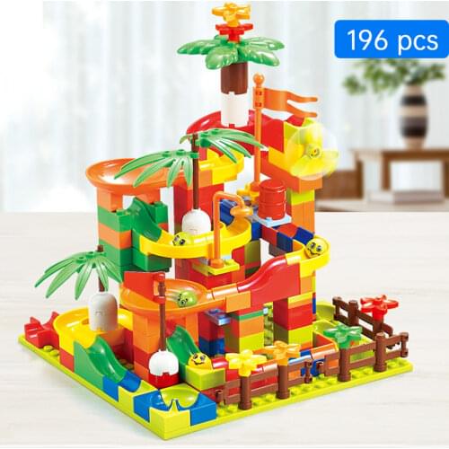 DIY Building Bricks Mini Marble Race Run Building Blocks Funnel Slide Constructor Gift Toys for Children Kids blocks castle kids