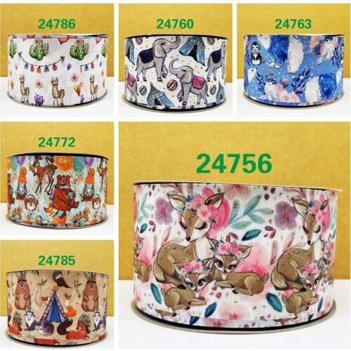 Free shipping 50 yard cartoon printed grosgrain ribbon 24756