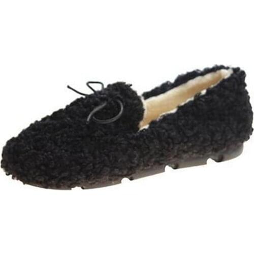 2020 Best-selling New Artificial Wool Winter Shoes Woman Flat Shoes Light Comfortable Warm Shoes Woman Shoes