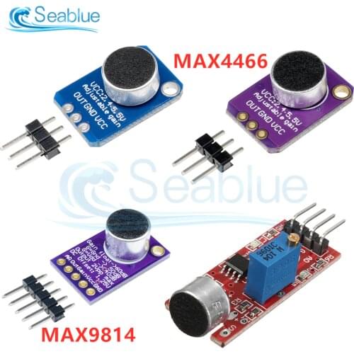1Pcs MAX9814 Electret Microphone AGC Amplifier Module Auto Gain Control 4 Pin Sound Sensor Module Replace MAX4466 For Arduino
