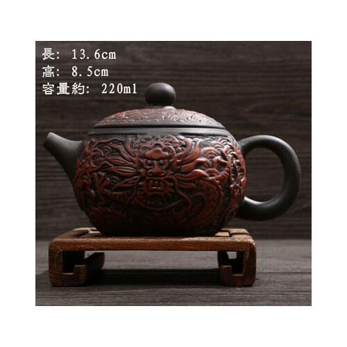 NEW Model YIXING TEAPOT Premium Dragon Tea Pot Purple Clay Kung Fu Tea Kettle Set 220ml