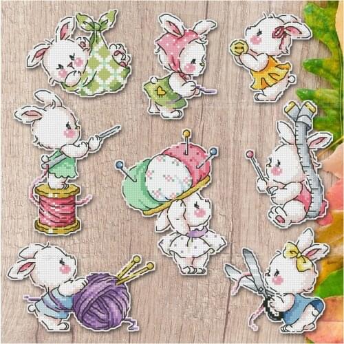 BXT20 Decoration Home Decor Homfun Craft Christmas Cross Stich Set Counted DIY Cross Stitch Kits Fridge Refridgerator Magnets