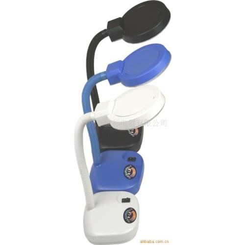 Table Stand Illuminated Magnifying Glass Lamp with LED Lights Circuit Board Inspection Repairing Helping Hand Magnifier 3x 10x