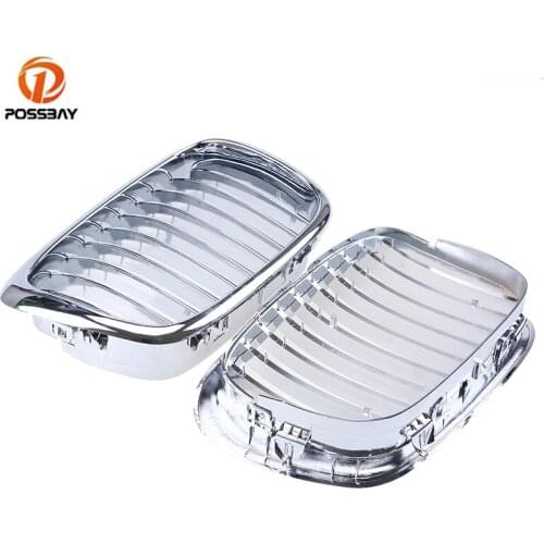 1Pair Car Front Kidney Grilles Chrome Decoration Racing Grills for BMW E39 Sedan 1995 1996 1997 1998 1999 2000 2001 2002 2003