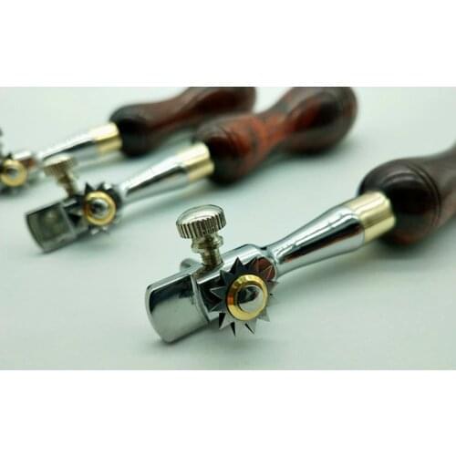 DIY making handmade shoe Sewing Stitch Spacer Diamond Awl Haft Stitching Punch 4mm / 5mm / 6mm Leather Craft Wheel Marker Tools