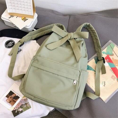 Unisex Backpack Waterproof Nylon Solid Color Laptop Schoolbag Girl Large Capacity Textbook Mochila Feminina Sac A Dos Bagpack