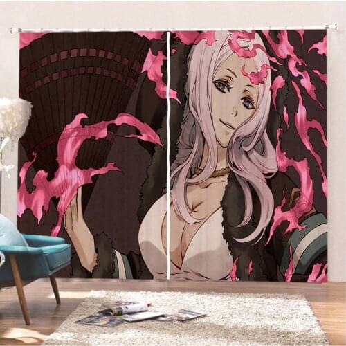3D Cartoon Anime Printed Window Curtains Black Clover Curtains For Living Room Bedroom Curtains For Boys Girls Home Decor