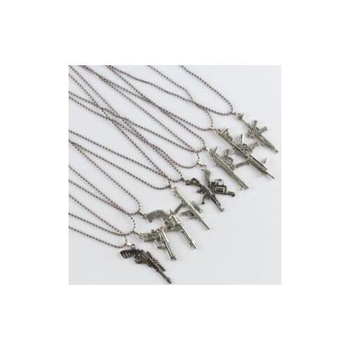 Mixed Gun Figured Metal Male Necklace