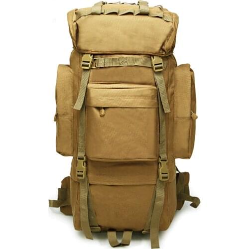 65L Mountaineering Bags Military Fans Tactical Backpack Outdoor Training Super Large Capacity Waterproof Camouflage Travel Pouch