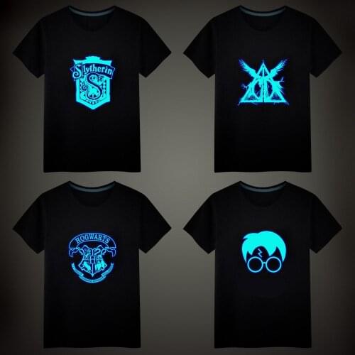 Luminous T-shirt Casual Unisex Tops Vest Tees Short sleeve Men T-shirt Children Cotton T Shirt