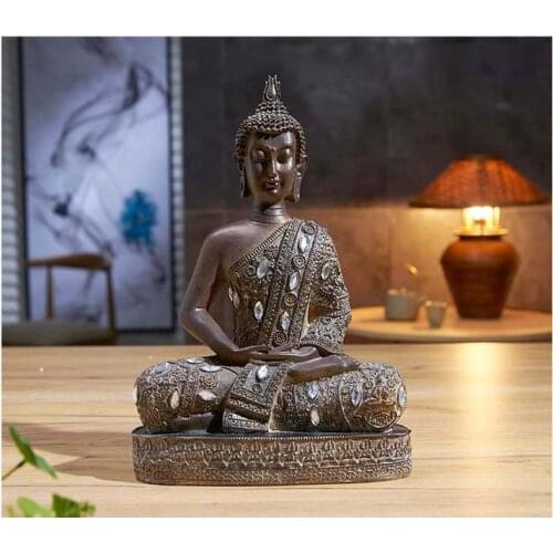 30CM large Southeast Asia Thailand Buddhist HOME OFFICE Talisman house Protection Omnipotent God Retro Decorative Buddha statue