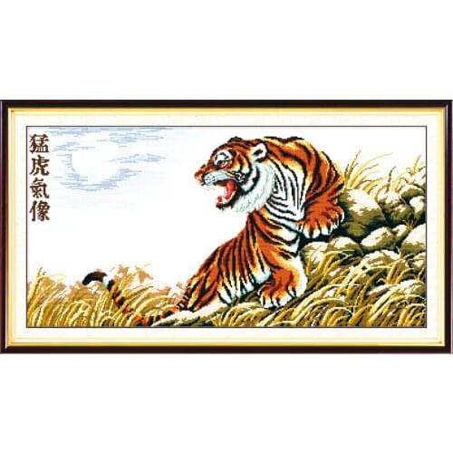 A tiger full of momentum cross stitch kit animal Aida count 18ct 14ct 11ct print embroidery DIY handmade needlework supply