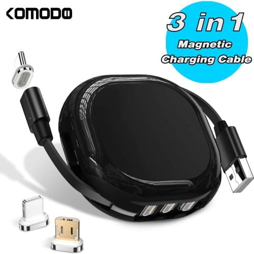Retractable Magnetic Charging Cable 3 in 1 Mini Box 3A Fast Charging Storage Cable for iPhone 12 Pro Max 11 Type C Cable Quick c