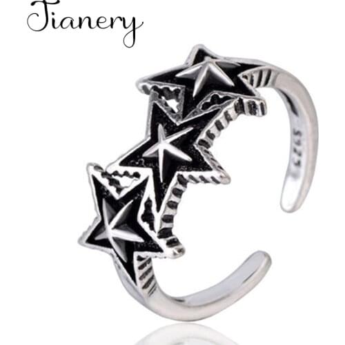 JIANERY Romantic Boho Silver Color Star Rings for Women Christmas Gift Statement Jewelry Anillos Mujer