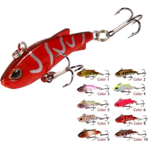1pcs 4cm 4g Mini VIB Fishing Lure Vibration Artificial Baits Winter ice fishing Wobblers Bass Crankbait Fishing Tackle