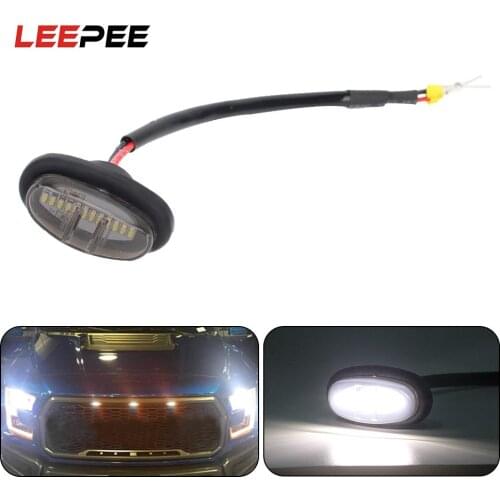 12LED Car Front Grille Lights For Ford F150 SVT RAPTOR 2017-2019 Car DRL Day Light Smoked Lens Daytime Running Lights