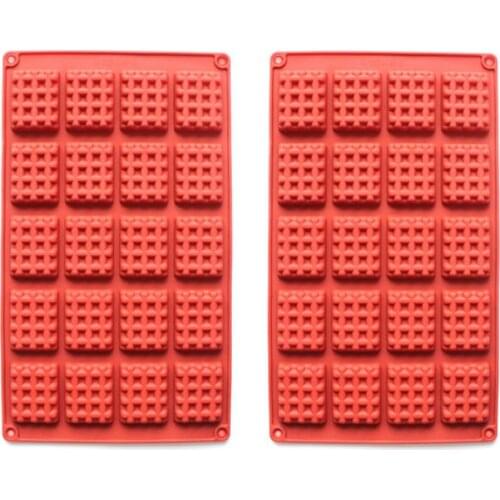 2pc/set 18/20 Cavity Silicone Waffle Mold Maker Cake Cookie Chocolate Pan Baking Mould Nonstick Bakeware Tool GXMA