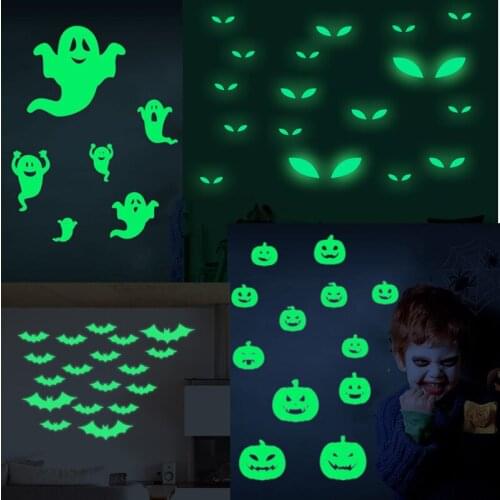 2020 Hot Sale A Set Glowing In The Dark Eyes Wall Glass Sticker Halloween Decoration Decals Luminous Home Ornaments- Green
