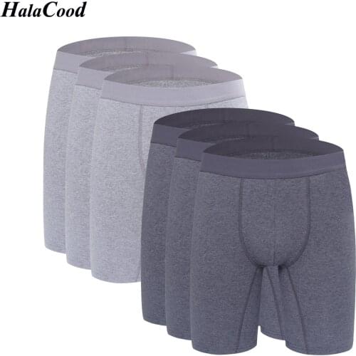 6Pcs/lot Mens Cotton Plus Size Plus Long Boxers High Quality Man Home Underwears Casual Underpant Built Boxers Shorts Plus Fat