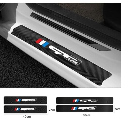 For KIA Ceed Rio Forte Sportage R Stinger GT GTLINE GTINGER Accessories 4Pcs Carbon Fiber Car Door Sill Guard Protector Stickers