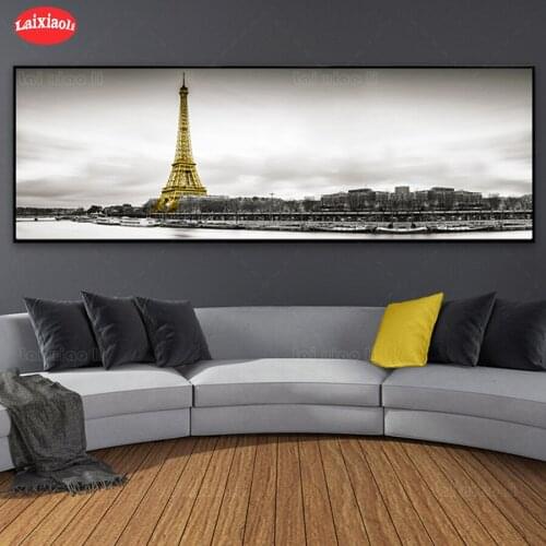 Diamond mosaic Landscape Eiffel Tower Paris Scene Horizontal full square diamond embroidery icon 5d diy diamond painting 100