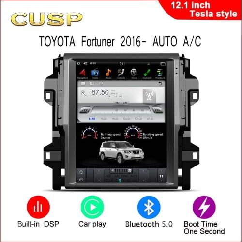 CUSP DSP Carplay vertical Tesla screen Android 9.0 Car Multmedia Player for TOYOTA FORTUNER 2016-GPS Radio Auto Stereo head unit