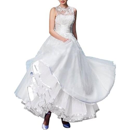 Free Long Organza Halloween Petticoat Crinoline Vintage Wedding Bridal for Dresses Underskirt Rockabilly Tutu