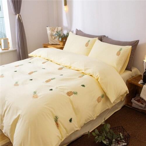 Foreign trade exports cotton four pieces set Embroidery double simple 1.8m bedding Embroidery Quilt Cover