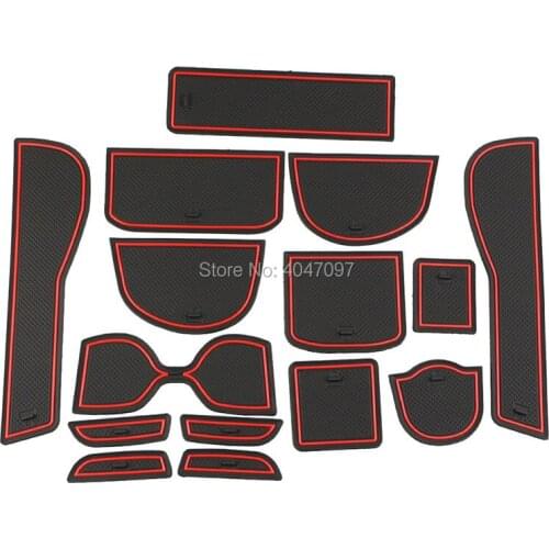 15Pcs/Set Anti Slip Door Mats Car Door Groove Protection Mat for Honda Fit Jazz 2014 2015 2016 2017 Accessories