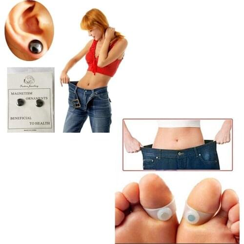 4PCS/set Health Magnetic Slimming Earrings Slimming Patch with Magnetic Silicone Foot Toe Ring Lose Weight Magnets Of Lazy Paste