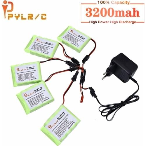 6v 3200mah Ni-MH Battery And Charger For Rc toys Car Tanks Robots Gun 3200mah AA 6v Rechargeable Battery Pack For Rc Boats