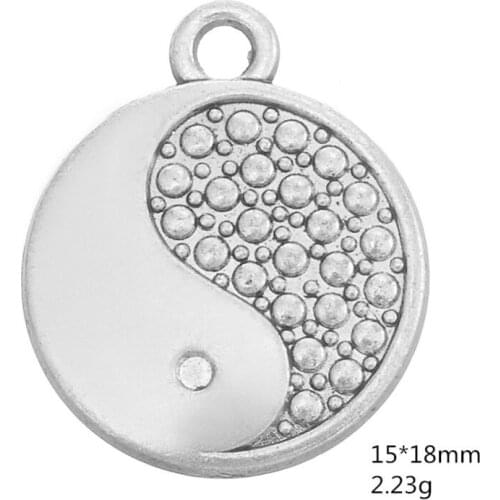 2021 NEW Antique Silver Plated yin-yang Charm Zen Balance charms for jewelry making