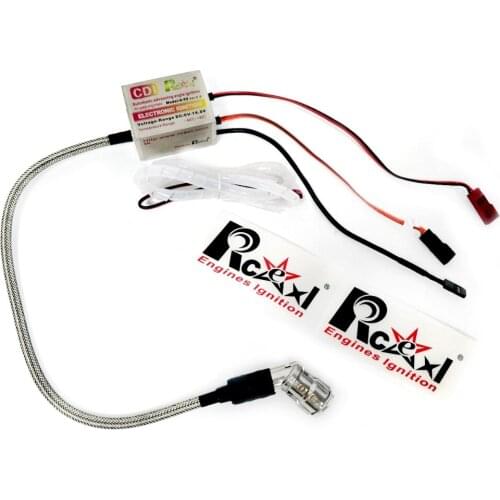 Rcexl Single Ignition CDI For NGK CM6 10mm Spark Plug 120 Degree DA DLE Gas Petrol Engine RC Airplane 6V-14.4V