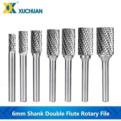 Rotary File Double-Cut A Type CNC Engraving Bit 6mm Shank For Metalworking Carving Tools Tungsten Carbide Rotary Burrs