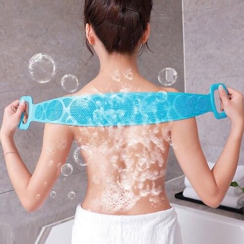 Silicone Bath Towels Back Scrubber Magic Brushes Body Exfoliating Massage For Shower Body Mud Peeling Skin Clean 70*10.5cm