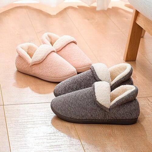 Men and Women New Winter Warm and Comfortable Home Cotton Slippers Couple Models Cute Non-slip Thick Bottom with Slippers Shoe