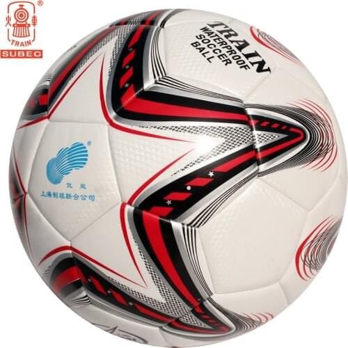 Train Football Soccer Ball Size 5 High Quality PU Indoor Outdoor Sports Training For Children Kids Adult White-Red 5060