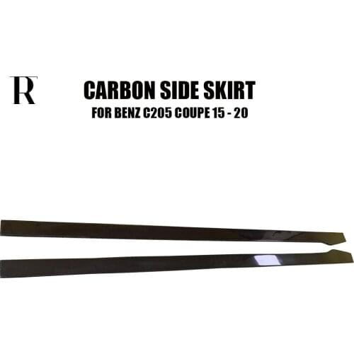 1 Pair Carbon Fiber Side Skirt Extension Cover For Benz C205 W205 Coupe C200 C220 C300 C43 C63 AMG 2 Door 2015 - 2022