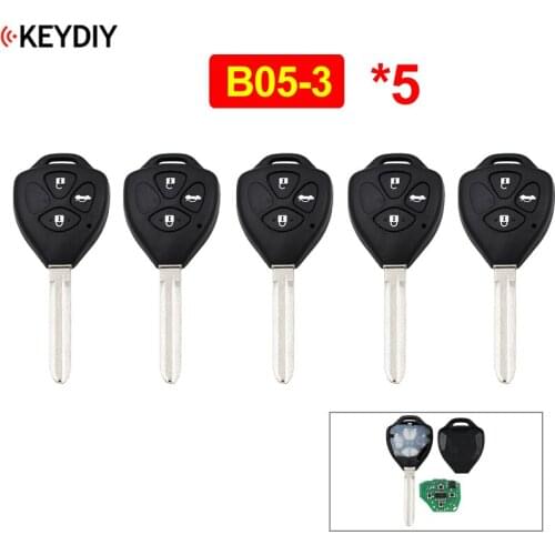 5Pcs/Lot B05-3 Universal 3 Button Remote Control Smart Car Key for KD900 KD900+ URG200 KD200 Mini KD KD-X2 B-Series Remote Key