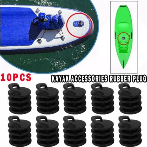 10pcs Ocean Canoe Kayak Boat Scupper Stopper Drain Hole Plugs Black Nylon Bungs Boat Accessories Rubber Hole Plugs