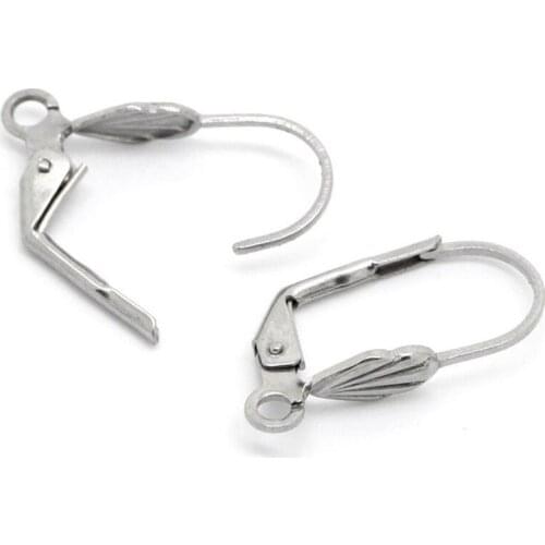 6pcs hot sale 316L stainless steel french ear hook wire clasp 19*10mm fit jewelry DIY findings top quality Spring Earrings hooks